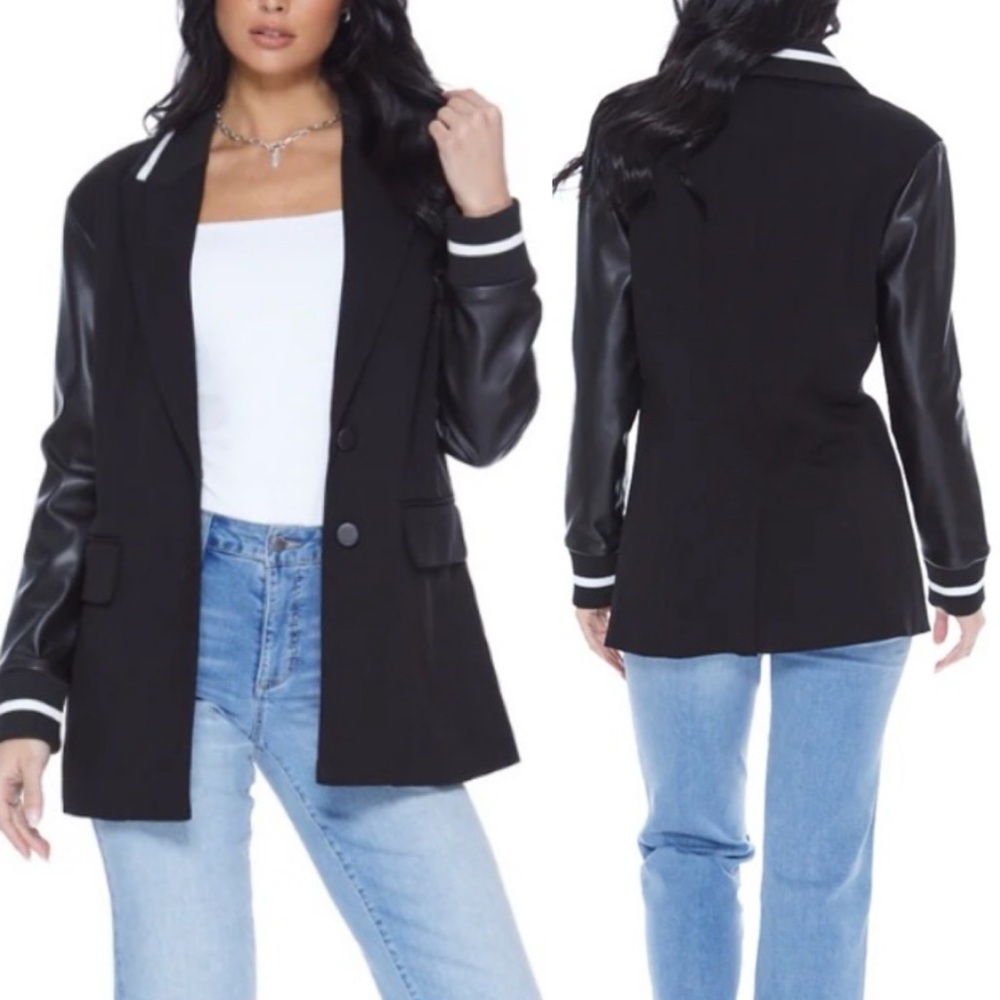 Blue Revival Varsity Blazer in Black Helen Blazer Fit Size XS NEW with Tags